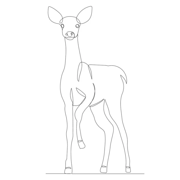 Deer One Continuous Line Drawing Sketch Vector — 图库矢量图片