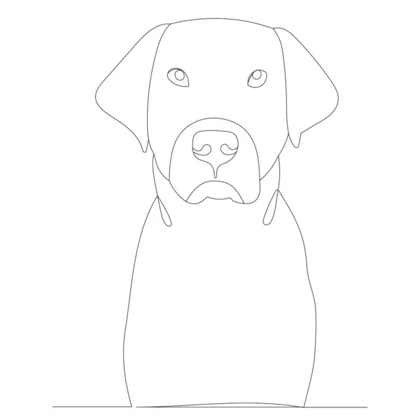 Πορτρέτο Σκύλου Σχέδιο Από Μια Συνεχή Γραμμή Σκίτσο Διάνυσμα — Διανυσματικό Αρχείο