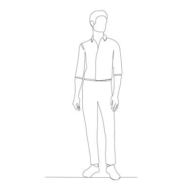 Adam sürekli bir çizgi çiziyor.