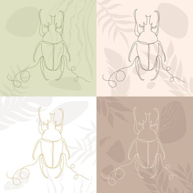 Böcek, böcek çizimi, soyut bir arkaplan çizimi, vektör