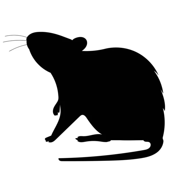 Schwarzer Silhouette Mausvektor Isoliert — Stockvektor