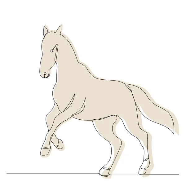 Running Horse Sketch Overzicht Vector Geïsoleerd — Stockvector