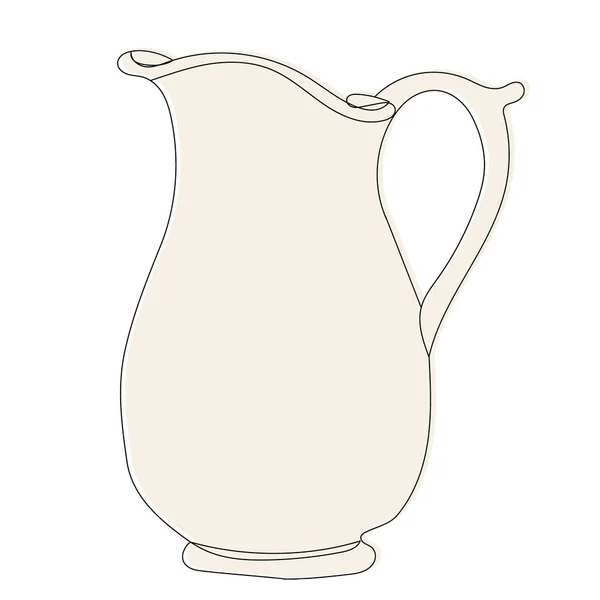 Jug Sketch Outline Vector Isolated — Stock Vector
