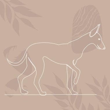 köpek bir çizgi çizimi, soyut bir arkaplan, vektör