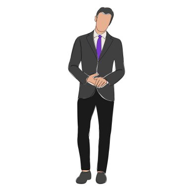 İş adamı çizimi, taslak, vektör, izole edilmiş