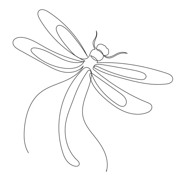 Малюнок Ескізу Бабка Одну Неперервну Лінію Вектор — стоковий вектор
