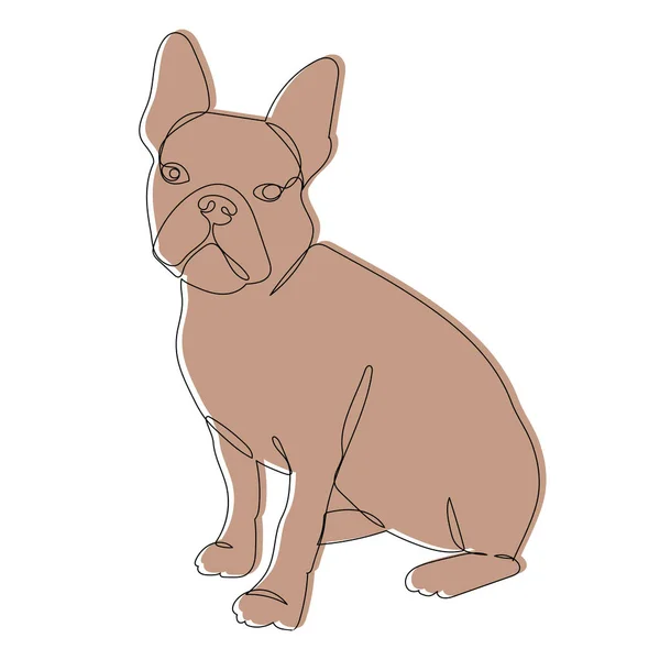 Perro Sentado Boceto Contorno Vector Aislado — Vector de stock