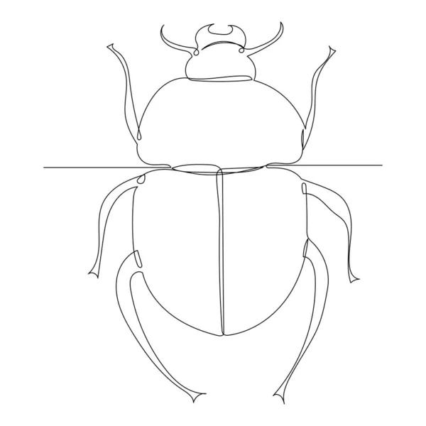 Böcek Böcek Çizimi Sürekli Bir Çizgi Vektör Izole Edilmiş — Stok Vektör