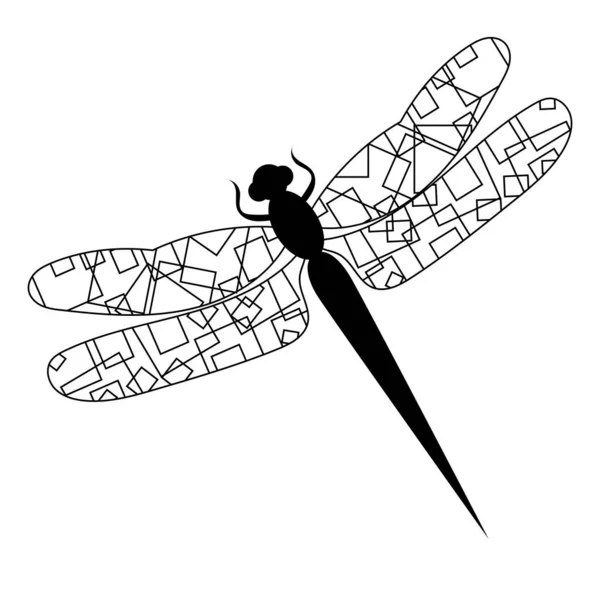 Dragonfly Doodle Drawing Sketch Vector Isolated — стоковый вектор