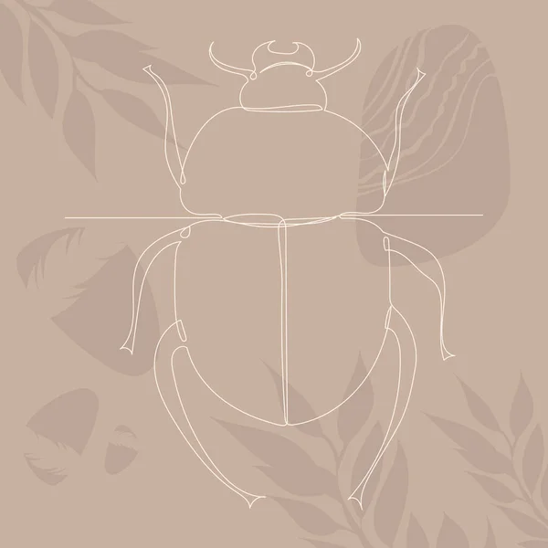 Beetle Insect Drawing Line Abstract Background — Vetor de Stock