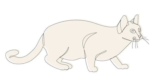 Cat Sketch Line Drawing Vector Isolated — Vetor de Stock