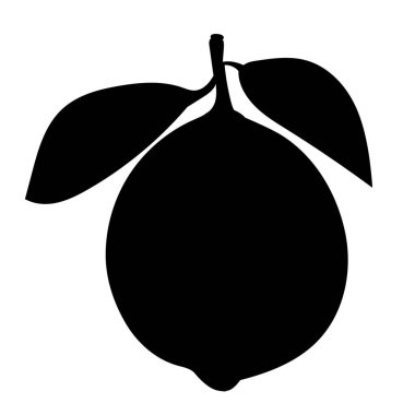 limon, limon siyah siluet, izole edilmiş, vektör