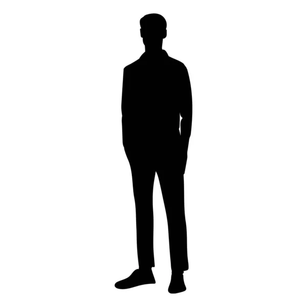 Man Guy Black Silhouette Isolated Vector Icon — Archivo Imágenes Vectoriales