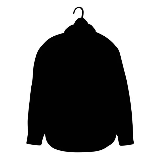 Camisa Una Silueta Negra Percha Aislado Vector Icono — Vector de stock