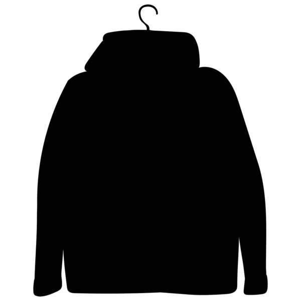 Ρούχα Μια Κρεμάστρα Μαύρη Σιλουέτα Απομονωμένη Διάνυσμα Εικονίδιο — Διανυσματικό Αρχείο