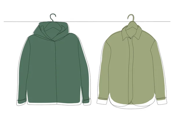 Clothes Hanger Continuous Line Drawing — стоковый вектор
