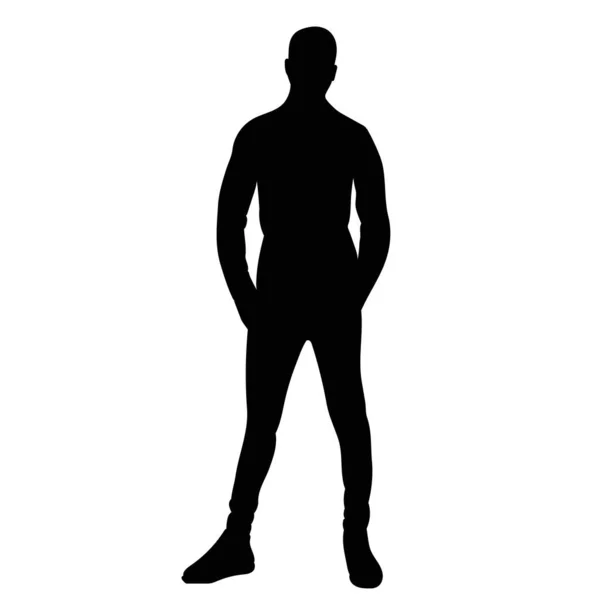 Man Guy Black Silhouette Isolated Vector — Vettoriale Stock