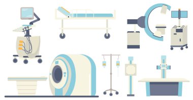 Tıbbi cihaz MRI, damlatıcı, ultrason, izole edilmiş, vektör