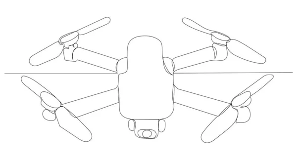 Quadrocopter One Continuous Line Drawing Isolated Vector — Wektor stockowy