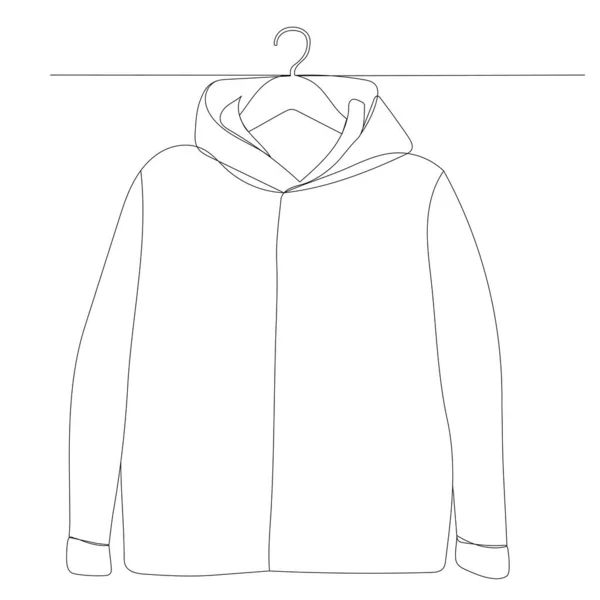 Jacket Hanger One Continuous Line Drawing Isolated Vector — Vetor de Stock