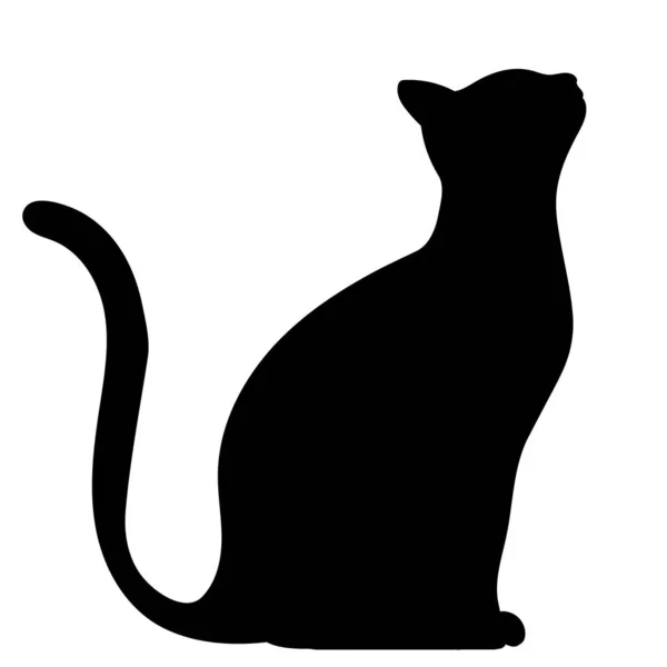 Cat Sitting Silhouette Icon Isolated Vector — Archivo Imágenes Vectoriales