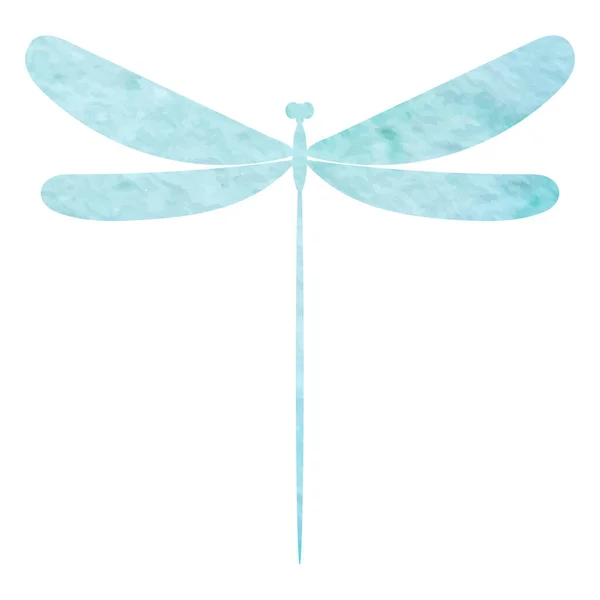 Dragonfly Watercolor Silhouette Icon Isolated Vector — Stock Vector