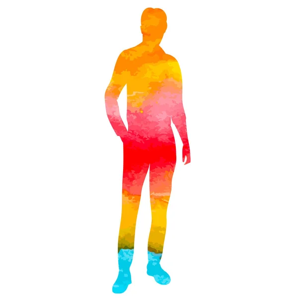 Man Guy Watercolor Silhouette Isolated Vector — стоковый вектор