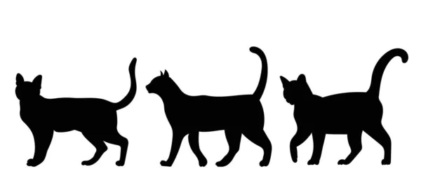 Коти Ходять Силует Ікона Ізольовані Вектор — стоковий вектор