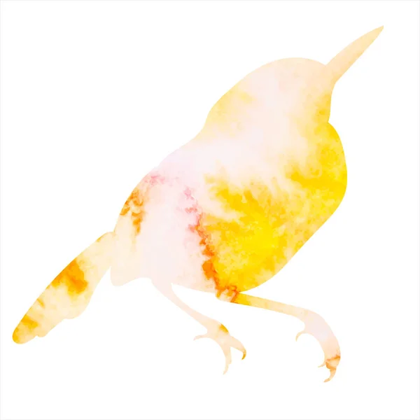 Bird Watercolor Silhouette Isolated Vector Icon — Stock Vector