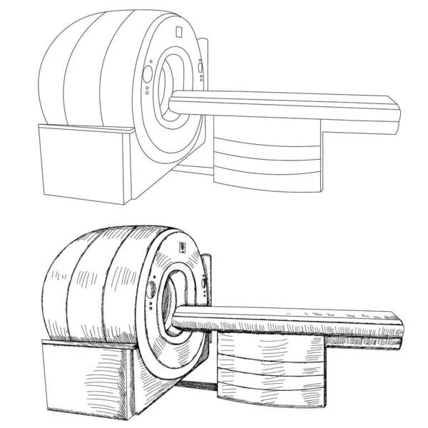 Sketch Medical Apparatus Mri Isolated Vector — Archivo Imágenes Vectoriales