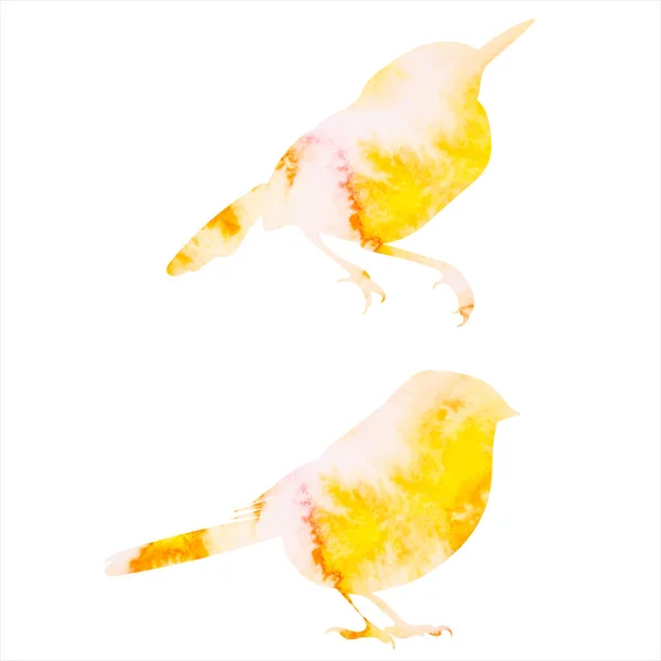 Bird Watercolor Silhouette Icon Isolated Vector — 图库矢量图片