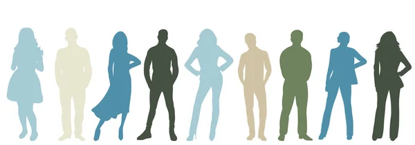 Standing People Set Isolated Vector — Stock vektor