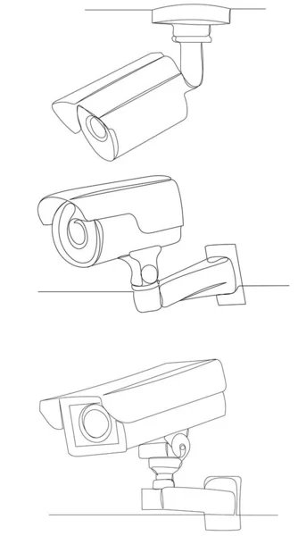 Video Camera One Continuous Line Drawing Isolated Vector — ストックベクタ