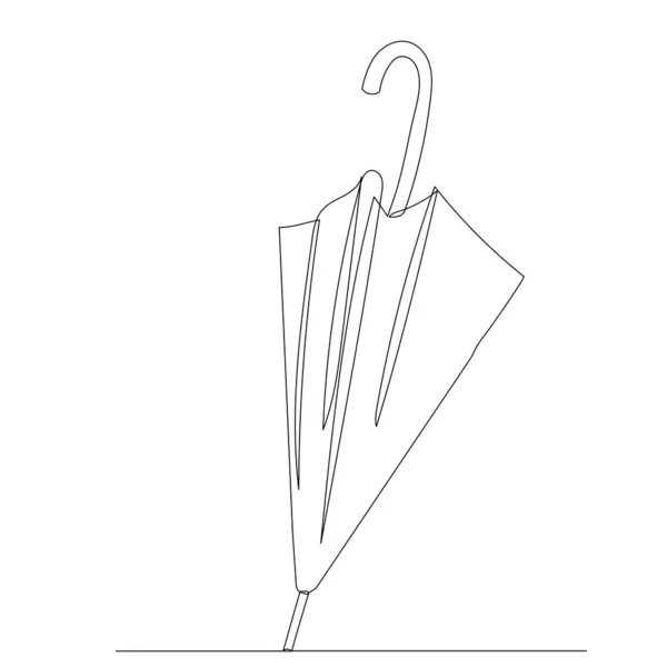 Umbrella One Continuous Line Drawing Isolated — 스톡 벡터