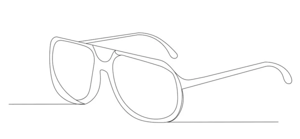 Glasses One Continuous Line Drawing Isolated Vector — Stock Vector