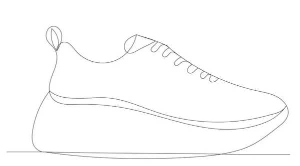 Кросівки Один Безперервний Малюнок Лінії Ізольований Вектор — стоковий вектор
