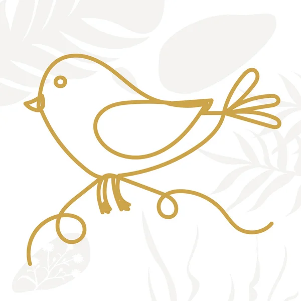 Bird Drawing One Line Abstract Background Sketch Vector — Διανυσματικό Αρχείο