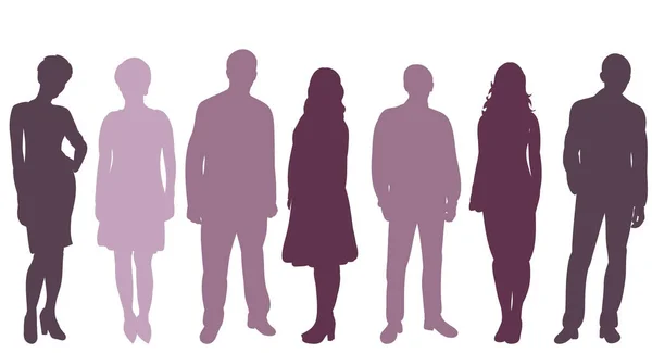 People Silhouette White Background — Archivo Imágenes Vectoriales