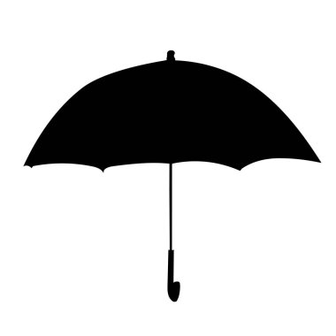 umbrella silhouette on white background, vector