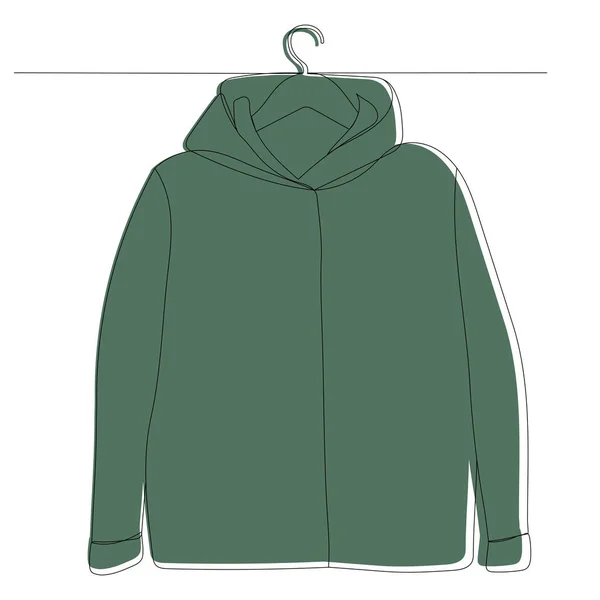 Jacket Hanger Sketch Drawing One Line White Background Sketch Vector — Image vectorielle