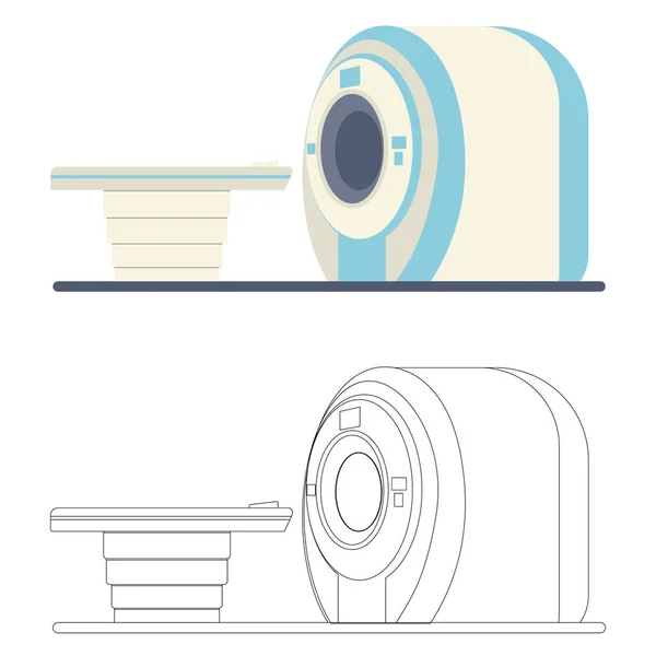 Medical Apparatus Mri White Background Vector — 스톡 벡터