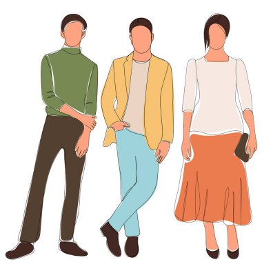 people sketch on white background, vector