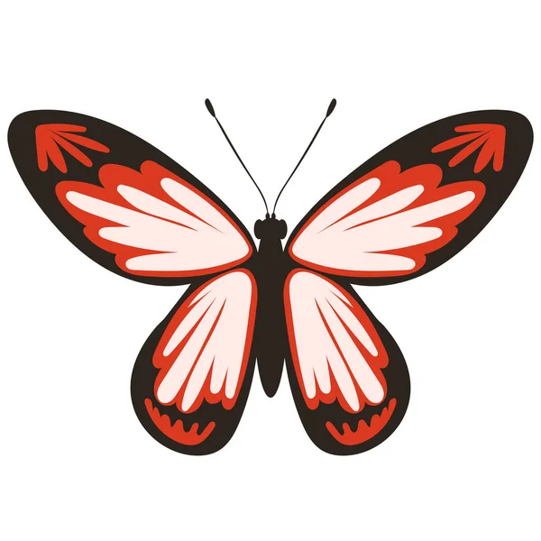 Butterfly Red White Background Vector — Stock Vector