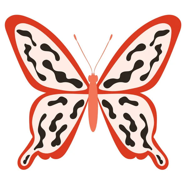 Butterfly Insect White Background Isolated Vector — Vector de stock