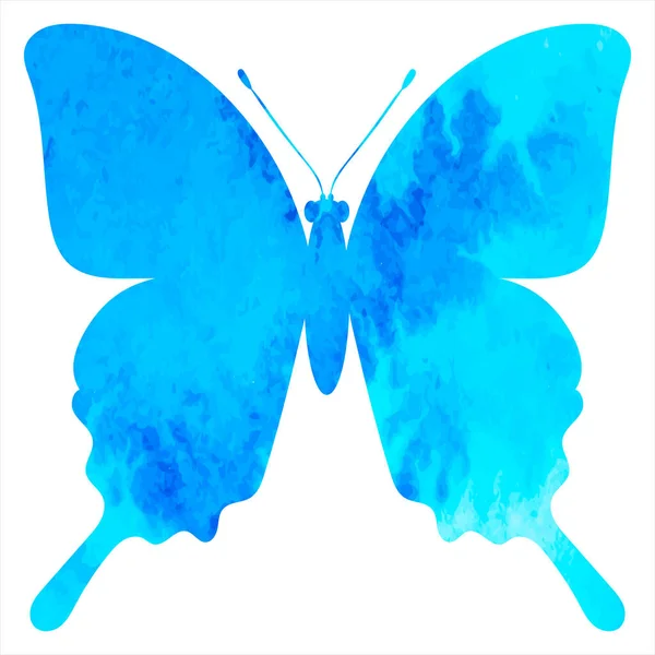 Butterfly Insect Blue Watercolor Silhouette Isolated Vector — 图库矢量图片