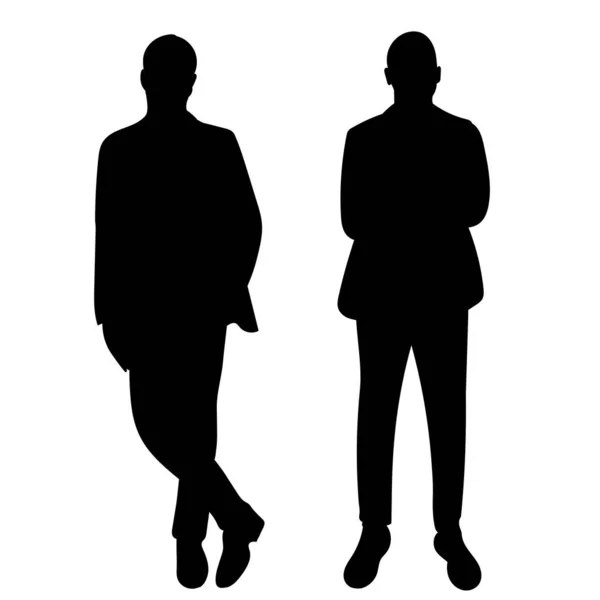 Man Black Silhouette Isolated Vector — Archivo Imágenes Vectoriales