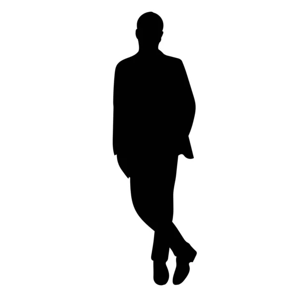 Homme Homme Silhouette Noire Isolé — Image vectorielle