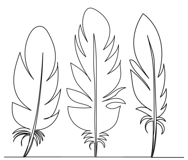 Vogelveer Doorlopende Lijntekening Schets Vector — Stockvector