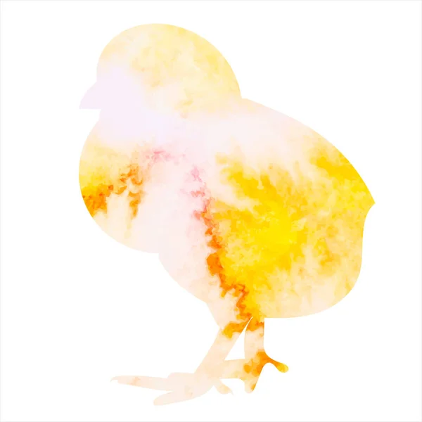 Silhouette Aquarelle Poulet Sur Fond Blanc Vecteur — Image vectorielle