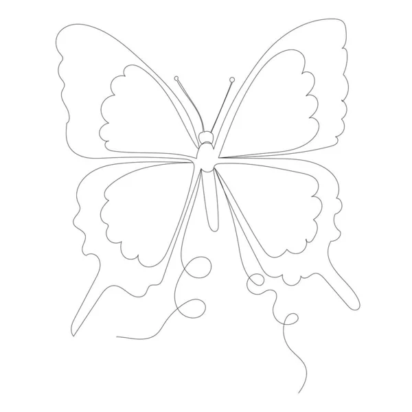Малюнок Метелика Одній Безперервній Лінії Ескіз Вектор — стоковий вектор